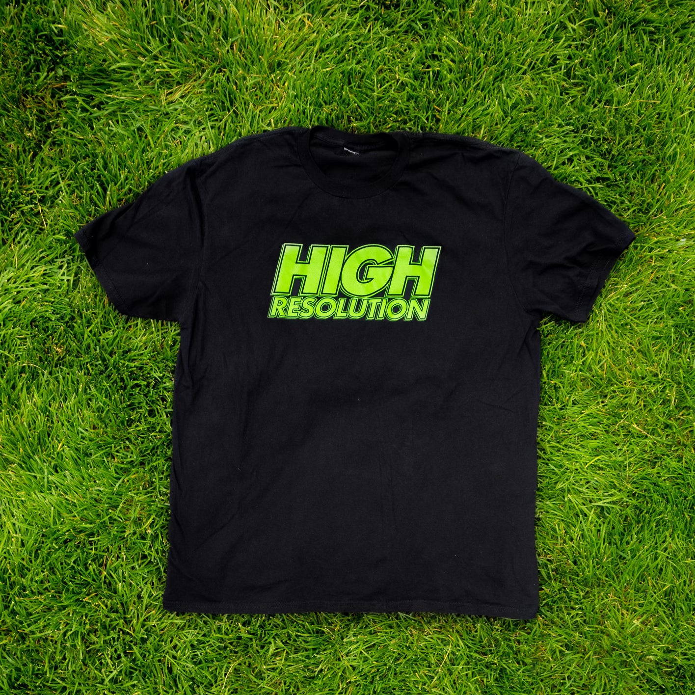 “High Resolution” Black & Lime T