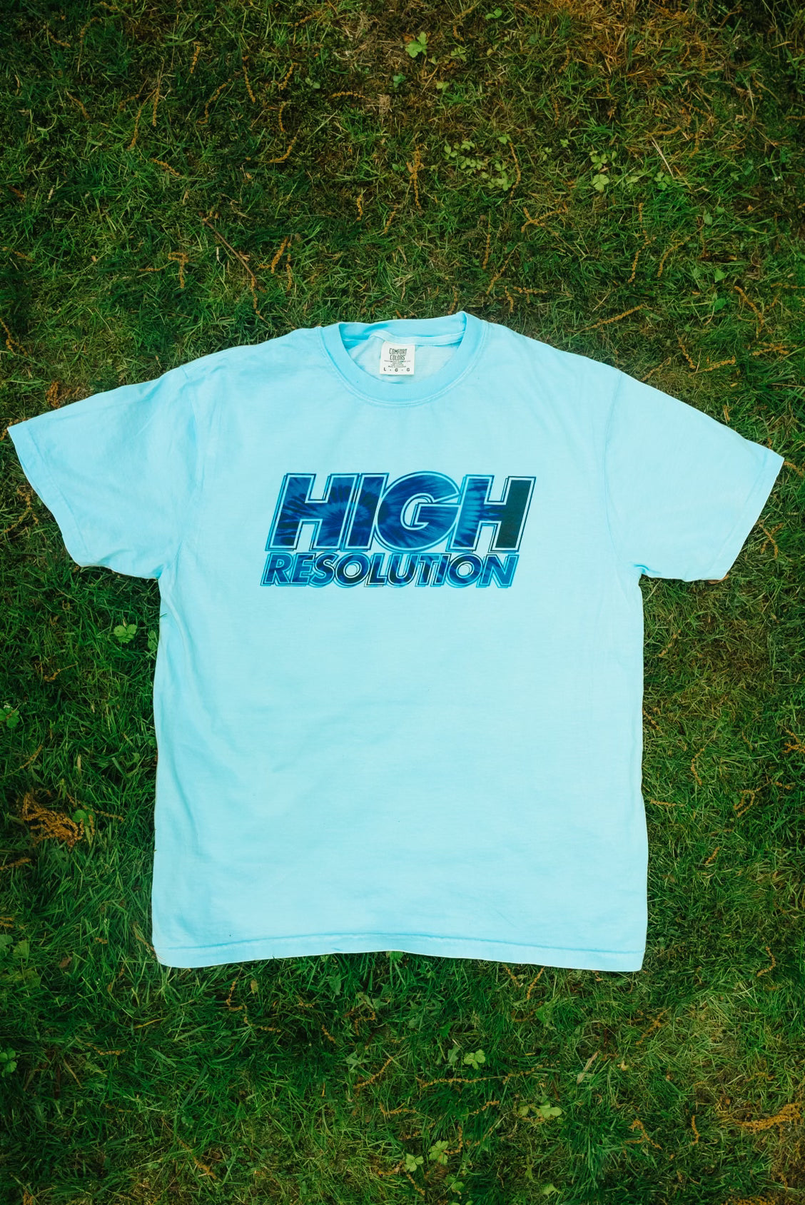 “High Resolution” Light Blue Tie-Dye T